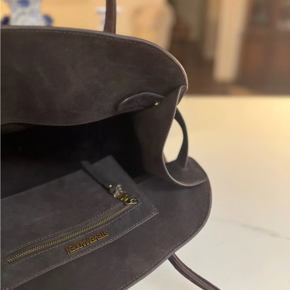 🤎 MARGAUX STEVE MADDEN HEIDEE LEATHER BROWN SUEDE BAG!